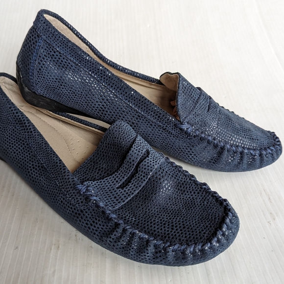 NINE WEST Hifiveff blue suede leather penny driving loafers - Picture 9 of 13